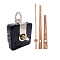 Plastic Long Shaft Clock Movement Mechanism, with Aluminum Pointer, Peru, 56x56x16mm, Pointer: 68.2~105.5mm, 3pcs/set