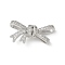 Brass Micro Pave Clear Cubic Zirconia Pendants, Nickel Free, Bowknot Charms, Platinum, 17x33x9mm, Hole: 3mm