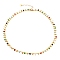 Brass Handmade Glass Beaded   Necklaces, with 304 Stainless Steel Heart Charms, Lobster Claw Clasps, Golden, Colorful, 15.86 inch(40.3cm)