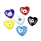 Handmade Evil Eye Lampwork Pendants, Heart, Mixed Color, 25x25x7.5mm, Hole: 2.8mm