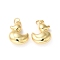 Rack Plating Brass Pendants, with Jump Ring, Lead Free & Cadmium Free, Duck Charm, Real 18K Gold Plated, 18x14x7mm, Hole: 3.5mm
