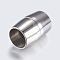 Tarnish Resistant 304 Stainless Steel Magnetic Clasps with Glue-in Ends, Smooth Surface, Column, Stainless Steel Color, 19x13mm, Hole: 10mm