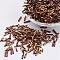 Glass Twisted Bugle Beads, Metallic Colours,Camel, 6x2mm, Hole: 0.5mm, about 10000pcs/bag