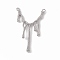 Brass Connector Charms, Branch Links, Cadmium Free & Nickel Free & Lead Free, Real Platinum Plated, 49x31x4mm, Hole: 1.8mm
