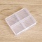 4 Grids Polypropylene(PP) Storage Box, for Crafting, Beading, Nail Art Rhinestones, Diamond Embroidery, Rectangle, Clear, 7.3x6.6x1.7cm, Inner Diameter: 3.4x2.85cm