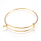 Ion Plating(IP) Adjustable 304 Stainless Steel Expandable Bangle Making, Golden, 2-3/8 inch(60mm), 1.5mm