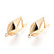 Brass Hoop Earring Findings, Cadmium Free & Nickel Free & Lead Free, Rhombus, Real 18K Gold Plated, 20x11.5x7.5mm, Hole: 1.4~1.5mm, Pin: 0.9mm