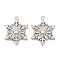 Brass Micro Pave Clear Cubic Zirconia Pendants, Cadmium Free & Nickel Free & Lead Free, Christmas Snowflake, Platinum, 18x14x3.5mm, Hole: 1.2mm