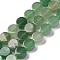 Natural Green Aventurine Beads Strands, Flat Round, 10x5~6mm, Hole: 1.2mm, about 40pcs/strand, 15.75 inch(40cm)