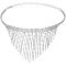 1Pc Zinc Alloy Bib Necklaces, Crystal Rhinestone Tassel Necklace, Platinum, 15.75 inch(40cm)