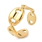 304 Stainless Steel Hollow Oval Open Cuff Rings for Women, Real 18K Gold Plated, US Size 3(14mm)