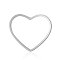 Tarnish Resistant 201 Stainless Steel Linking Rings, Heart, Stainless Steel Color, 23.5x29.5x1mm, Hole: 27x18.5mm