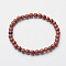Synthetic Goldstone Round Beaded Stretch Bracelets, Inner Diameter: 2-1/4 inch(5.6cm)