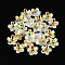 Transparent Electroplate Glass Bead Caps, 5-Patal Flower, Clear AB, 10~11x4~4.5mm, Hole: 1.2~1.4mm