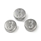 Anti-Tarnish 304 Stainless Steel Beads, Flat Round with Number 3, Stainless Steel Color, 7x3.8mm, Hole: 1.8mm