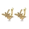 Rack Plating Brass Micro Pave Cubic Zirconia Cuff Earring, Cadmium Free & Lead Free, Long-Lasting Plated, Star, Real 18K Gold Plated, 14x17x16mm