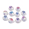 Electroplate Glass Pendants, Back Plated, Faceted, Shell Charms, Clear, 16x16x7~7.5mm, Hole: 1.4~1.5mm