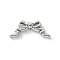 Alloy Beads, Bowknot, Platinum, 9x21x4.5mm, Hole: 1.8mm