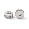 Brass Spacer Beads, with Crystal Rhinestone, Cadmium Free & Nickel Free & Lead Free, Flat Round, Platinum, 7x3~3.7mm, Hole: 3.4mm