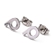 Tarnish Resistant 304 Stainless Steel Greek Alphabet Stud Earrings, Manual Polishing, Letter.R, 7~11x2~10x1.5mm, Pin: 0.8mm
