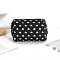 Polyester Wallet, Makeup Bag, with Zipper, Rectangle, Heart, Black, 170x80x90mm