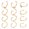 12Pcs 4 Size 304 Stainless Steel Open Cuff Ring Findings, Bezel Cup Ring Settings, Golden, Inner Diameter: 18.1~18.9mm, Tray: 4~8mm, 3Pcs/size