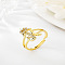 Brass Micro Pave Cubic Zirconia Finger Rings, Cadmium Free & Nickel Free & Lead Free, for Women, Letter K, US Size 3(14mm)