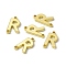 Rack Plating Brass Letter Connector Charms, for Personalized Name Necklace Making, Real 18K Gold Plated, Long-Lasting Plated, Cadmium Free & Nickel Free & Lead Free, Letter.R, 14x7.5x1.5mm, Hole: 1mm