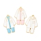 Alloy Enamel Pendants, Cadmium Free & Nickel Free & Lead Free, Rack Plating, Golden, Nurse Uniform Charm, Mixed Color, 34.5x22.5x2mm, Hole: 1.8mm