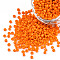 Glass Seed Beads, Opaque Colours Seed, Round, Dark Orange, Size: about 2mm in diameter, hole:1mm, about 2000pcs/30g