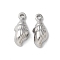 304 Stainless Steel Pendants, Shell Charms, Stainless Steel Color, 18x7.5x4.5mm, Hole: 1.8mm