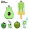 30Pcs 6 Styles Opaque Resin Pendants, Imitation Food, with Platinum Plated Iron Loops, Green, 15~41x12~28.5x11~17mm, Hole: 1.8~2mm, 5pcs/style