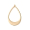 Brass Open Back Bezel Big Pendants, Nickel Free,
for DIY UV Resin, Teardrop, Real 18K Gold Plated, 50.5x29.5x2mm, Hole: 1.2mm