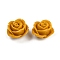 Synthetic Coral Carved Beads, Dyed, Flower, Orange, 19x13mm, Hole: 1.3mm