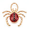 Rack Plating Alloy Enamel Pendants, Cadmium Free & Nickel Free & Lead Free, Spider Charms, Golden, 40x37.5x6mm, Hole: 13.5x9mm