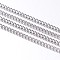 Iron Twisted Chains Curb Chains, Unwelded, Platinum, with Spool, Nickel Free, Link: 2mm wide, 3mm long, 0.5mm thick, about 328.08 Feet(100m)/roll