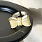 Bowknot Resin Open Cuff Rings for Women, Lemon Chiffon, Inner Diameter: 17mm