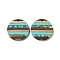 Transparent Resin & Walnut Wood Pendants, with Gold Foil, Flat Round Charm, Turquoise, 30x3.5mm, Hole: 2mm