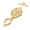 Brass Micro Pave Clear Cubic Zirconia Toggle Clasps, Cadmium Free & Nickel Free & Lead Free, Star, Real 18K Gold Plated, 38mm, Ring: 11x9x1.5mm, Hole: 1.2mm, Bar: 13x4x1.5mm, Hole: 1.2mm, Pendant: 19x15x2.5mm, Hole: 1.2mm