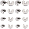 CREATCABIN 240Pcs/Box 4 Sizes Crimp Bead Covers Silver Half Round Open Crimp Beads Knot End Tip Caps Spacers Stopper Stainless Steel for DIY Jewelry Making Bracelets Necklaces Crafts Findings