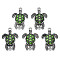 Antique Silver Tone Alloy Connector Charms, with Enamel, Sea Turtle, Lime Green, 27x18.5x3.5mm, Hole: 1.6mm
