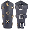 Adjustable PU Leather Cuff Wristband for Bikers, Retro Archery Armguard, Leatheroid Punk Style with Alloy Findings for Men, Black, Finished Product: 200x105~150x14mm