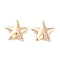 Brass Pendants, Cadmium Free & Nickel Free & Lead Free, Star Charms, Real 18K Gold Plated, 17x18x5mm, Hole: 3mm