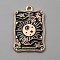 Alloy Enamel Pendants, Light Gold, Rectangle with Tarot, Sun, 28x18x1.4mm, Hole: 1.6mm