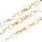 Two Tone 304 Stainless Steel Cable Chains, with Spool, Unwelded, Soldered, Golden & Stainless Steel Color, 6x4x1mm, 32.8 Feet(10m)/roll