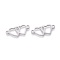 Non-Tarnish 201 Stainless Steel Links, Manual Polishing, Heart to Heart, Stainless Steel Color, 8x20x1.5mm, Hole: 1.6mm