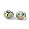 Acrylic Rhinestone Rondelle Beads, with Alloy & Glass, for Beadable Pens, Keychains and Jewelry, Antique Silver & Silver, Green, 21.5x20x15mm, Hole: 2mm