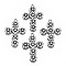 Tibetan Style Alloy Pendants, Cross with Flower, Cadmium Free & Lead Free, Antique Silver, 37x26x2mm, Hole: 1.8mm, about 300pcs/1000g