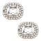 Alloy Rhinestone Shoe Decorations, Rectangle Octagon ShoE Buckle Clips, Crystal, 35x42.5x12.5mm