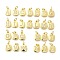 26Pcs Brass Micro Pave Cubic Zirconia Charms, Cadmium Free & Nickel Free & Lead Free, Square with Letter A~Z, Real 18K Gold Plated, 12x9x1.5mm, Hole: 3mm
